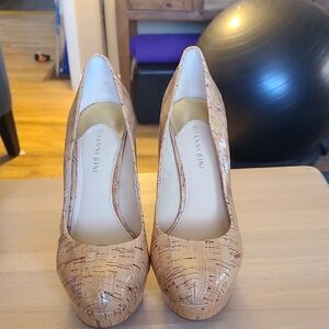 Gianni Bini Tan Cork Heels